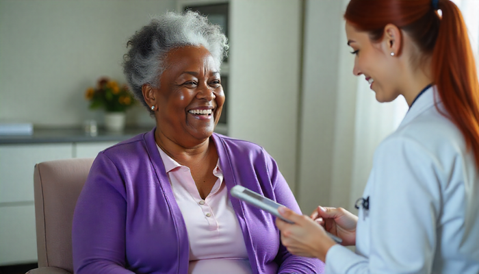 A collage of compassionate care moments.