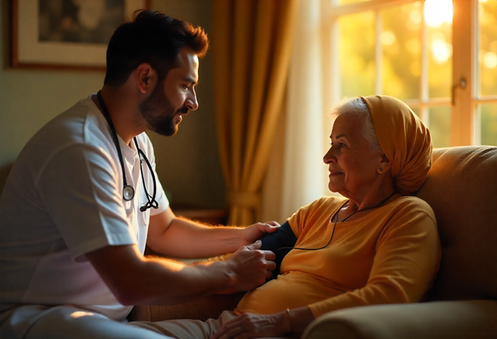 A team of healthcare professionals in a meeting.